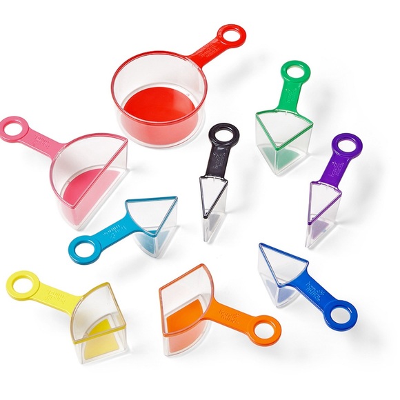 NIB Rainbow Fraction Measuring Cups hand2 mind 10 Piece Set, 3+ (Never Opened) - Picture 5 of 5